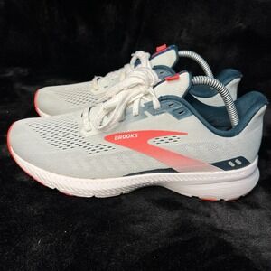 Brooks Launch 8 Womens 9.5 B Running Shoes Ice Flow Navy Pink Athletic Sneaker